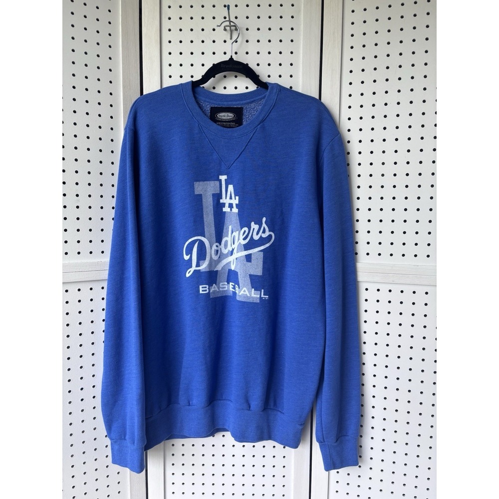 Majestic Threads XL L.A. Dodgers Baseball Pullover Sweatshirt Blue Soft